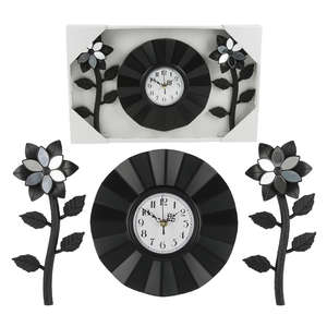 <b>Black</b> 10'' <b>Wall</b> <b>Clock</b> Set - Product Image 1