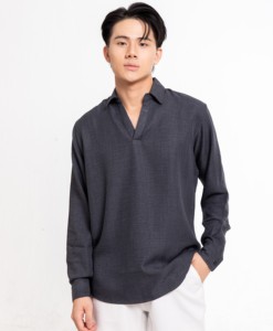 เสื้อเชิ้ตของผู้ชายผ้าโพลีเอสเตอร์แบบบีบอัดผ้านุ่มน้ำหนักเบาระบายอากาศได้ดีผลิตตามสั่ง - Product Image 2