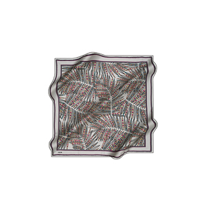 Bufanda de Seda Twill de Lujo con Estampado Digital de Hojas - Product Image 1