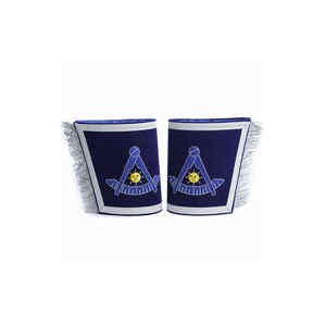 Guanteletes bordados a mano personalizados Grand Masters Puños masónicos Guanteletes bordados Regalia con flecos - Product Image 5