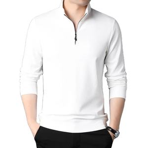 เสื้อยืดแบรนด์แฟชั่นใหม่คุณภาพสูง ซิปหน้า ผู้ชาย สไตล์ลำลอง สีพื้น แบบเกาหลี แขนยาว ผ้าฝ้าย 100% เป็นมิตรกับสิ่งแวดล้อม ระบายอากาศได้ดี - Product Image 5