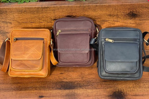 Venta caliente 2025 personalizado elegante de cuero de grano completo Sling Bags hecho a mano genuino Crunch cuero Crossbody bolsos para Unisex - Product Image 3