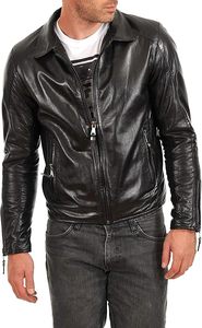 Wholesale 2025 New Look Customized Men High Shine Black Genuine Leather Streetwear <b>jacket</b> for men - Product Image 5
