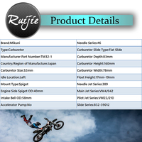 TM32 carburateur Flatslide carburateur réglage 32mm TM32-1 TM-32 TM32FS Kit de remplacement de moto Compatible avec les Jets de la série Mikuni