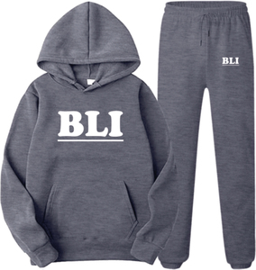 ชุดวอร์มสำหรับผู้ชายเสื้อมีฮู้ดขนแกะแบบสวมหัวด้านล่างสำหรับวิ่งจ๊อกกิ้งเสื้อสีเทา - Product Image 1