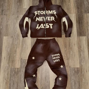 Ensemble de survêtements de gym à logo personnalisé unisexe 100% coton Sweat à capuche grande taille respirant séchage rapide pour la saison d'hiver imprimé - Product Image 2