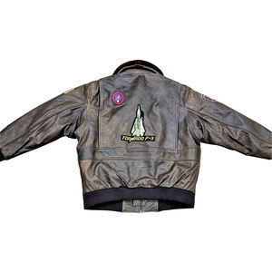 Chaqueta informal de cuero para hombre, abrigo con parches bordados OEM, chaqueta con parche de cuero Vintage única - Product Image 6