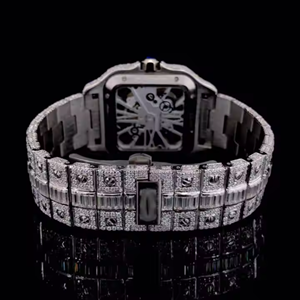 Iced Out lujo automático totalmente helado propio VVS Moissanite diamante Acero inoxidable Bling hecho a mano claridad diamante reloj joyería - Product Image 5