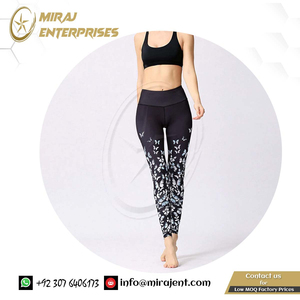 Women's Plus Size High Waist Yoga Pants Workout Trainer Long Tights with Rhinestone Flower Push-up Running Trouser - Product Image 3