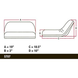 Siège de tracteur de jardin compact pour tondeuse à gazon avec support rabattable - Product Image 2