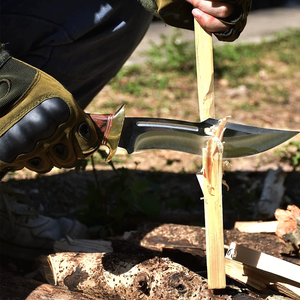 Venta al por mayor de mango de madera al aire libre Camping Bowie cuchillos de acero inoxidable cuchillo de caza para acampar al aire libre y caza - Product Image 5