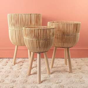 Unique Design Jute Rope Handwoven <b>Planters</b> <b>Pot</b> Basket Wicker Plant <b>Pot</b> with Stand for Indoor and Outdoor Decor - Product Image 5