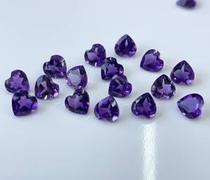 Améthyste naturelle 8mm coupe coeur à facettes-améthyste violette lâche coupe coeur de qualité supérieure - Product Image 3