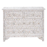 Coffre de table multicolore de qualité supérieure avec incrustation d'os/nacre Coffre à tiroirs à fleurs pour meubles de maison Meilleur coffre à tiroirs en incrustation d'os