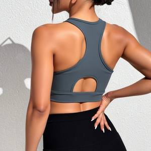Haute résistance sport <span class=keywords><strong>débardeur</strong></span> respirant Sexy Spandex Nylon soutien-gorge séchage rapide fixe intégré antichoc Yoga Fitness soutien-gorge pour les femmes - Product Image 2