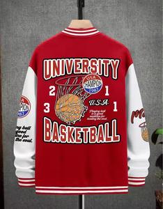 Custom Made Men's Winter Varsity <b>Jackets</b> with Stand Collar <b>Waterproof</b> & Breathable Long Sleeve New Style - Product Image 2