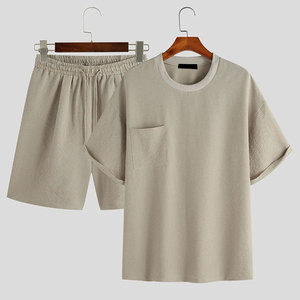 Vente en gros Ensemble décontracté d'été pour hommes, design personnalisé avec chemise short respirant, ensemble de short personnalisé et durable de qualité bon marché - Product Image 5