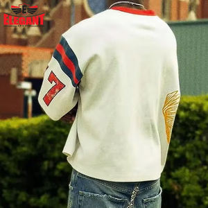 Camisas holgadas con estampado de retazos de gran tamaño estilo Hip Hop, buena venta de ropa deportiva elegante informal de alta calidad, Top de punto suave al tacto - Product Image 6