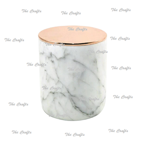 Pot en marbre blanc avec forme ronde de la plus haute qualité, boîte de stockage de thé pour la cuisine à domicile aux prix les plus bas - Product Image 4