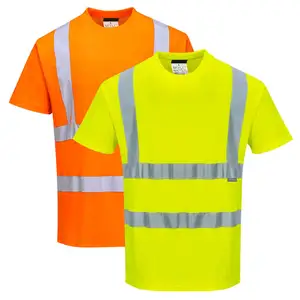 Reasonable Price Mens Hi Vis Reflective Construction Workwear Men Shirts Customized Printing Embroidery Safety Polo shirt