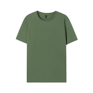 Stock coton T-shirt à manches courtes pour hommes col rond lâche couleur unie base chemise demi-manches hommes Top t-shirts - Product Image 5