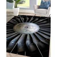 Tapis imprimé motif turbine d'avion - Tapis moderne antidérapant pour la décoration intérieure, tapis en chenille