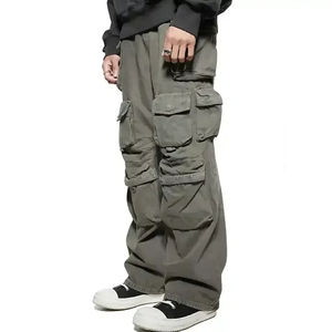 Pantalones cargo multibolsillo para hombre, pantalones urbanos tácticos duraderos para actividades al aire libre con material de alta calidad - Product Image 1