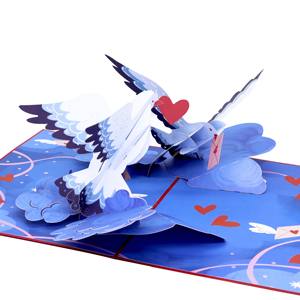 Carte pop-up 3D Cartes de vœux faites à la main pour couple d'oiseaux Cadeau de la Saint-Valentin Collection Carte de vœux 3D pour décoration de vacances - Product Image 3