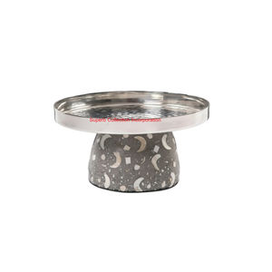 Best Quality Stainless Steel Hammered Gold <b>Chocolate</b> Serving Bowl With Mother Of Pearl Mosaic Stand Handcrafted Decorative Stand - Product Image 4