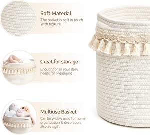 Good Quality <b>Basket</b> Cotton Rope, Large Blanket <b>Basket</b> Laundry <b>Hamper</b> <b>for</b> Throws, Pillows, Blanket OEM Made in Vietnam - Product Image 3
