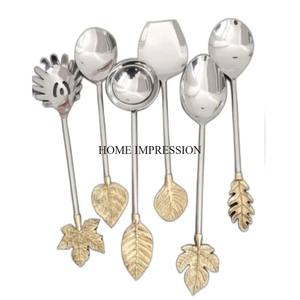 Ocean Themed Eco-Friendly Modern Aluminum Customized Size Logo Available Gold Plated Home Impression Plant Pattern Dinnerware - Product Image 6