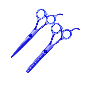 Kit de tijeras de peluquero al por mayor, tijeras de peluquería recubiertas de Color azul, tijeras de peluquería, juego de peluquería de 2 uds - Product Image 3