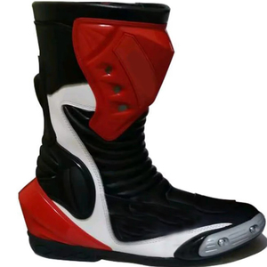 Bottes de course de moto sur mesure, courtes, à la cheville, neuves, en cuir véritable de qualité supérieure, vêtements de sport, chaussures de course de moto pour hommes et femmes - Product Image 1