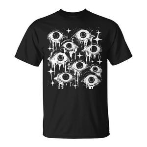 T-shirt Weirdcore Eyeballs Goth Witch Goblincore Dark Cottagecore, T-shirt unica per la promozione di Halloween - Product Image 1