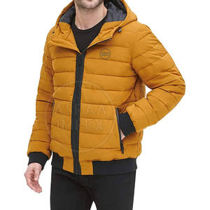 Chaqueta acolchada de manga larga con logotipo personalizado para hombre con cuello levantado Abrigo acolchado de nuevo diseño de invierno - Product Image 3