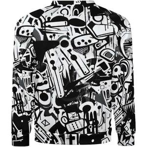 Sudadera personalizada de cuello redondo para hombre para invierno, Jersey térmico de Hip Hop con grafiti desgastado, estilo informal transpirable - Product Image 3