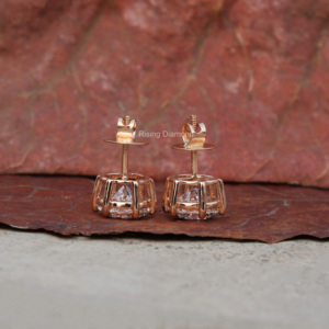 Pendientes de Diamante Cultivado en Laboratorio de 3.5 CTW, Corte Brillante, Seis Puntas, Oro Rosa de 14k, Certificado IGI, Claridad VS1, Regalo de Aniversario Moderno para Mujer - Product Image 4