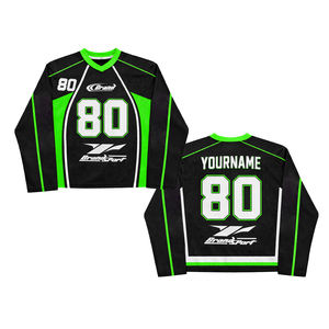 Custom Men's Long Sleeve Football Jersey Personalized Name and Number Mesh Sportswear Top - Product Image 2