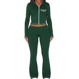 Vêtements de sport d'hiver pour femmes en nylon et élasthanne, marque privée, logo personnalisé, couleurs et MOQ 2 pièces, extensible dans les quatre sens, vêtements de rue, vêtements de sport - Product Image 1