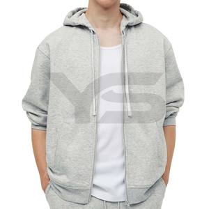 Sweat à capuche athlétique en coton de haute qualité pour hommes sweat-shirt de sport personnalisé brodé en polaire de couleur unie avec fermeture éclair hiver - Product Image 3