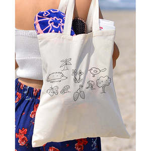 Sac fourre-tout noir de niveau avancé pour enfants, en coton, pour colorier et peindre - Product Image 6