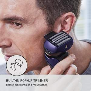 Rasoir électrique 5 lames pour hommes, utilisation humide et sèche, avec tondeuse escamotable et tête pivotante flexible, étanche IPX7, pour le corps - Product Image 3