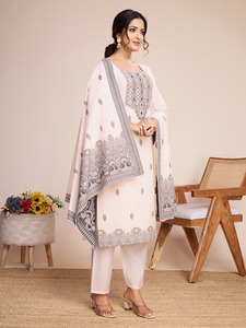 ชุดผ้าคอตตอนพิมพ์ลายสำหรับผู้หญิงชุดแต่งงานอินเดียใส่ได้หลายโอกาสพร้อมพิมพ์ลาย salwar - Product Image 2