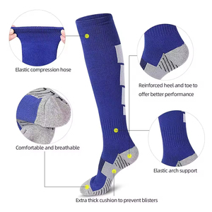 Wholesale Custom Logo <b>Knee</b> <b>High</b> Compression Athletic <b>Socks</b> for Men Sports Grip <b>Socks</b> with Comfort Fit - Product Image 3