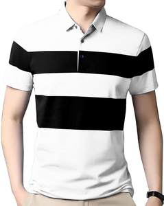 โรงงานขายส่งเสื้อโปโลผ้าฝ้ายโพลีเอสเตอร์ลายลําลองโลโก้ที่กําหนดเองบวกขนาดเสื้อโปโลลายสําหรับผู้ชาย - Product Image 5