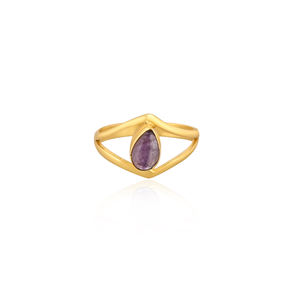 Women's Designer <b>Ring</b> Solid 925 Sterling <b>Silver</b> Yellow Gold Plated Fluorite Gemstone <b>Ring</b> <b>Statement</b> Jewelry Gift For Casual - Product Image 1