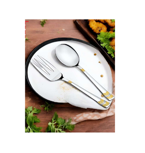 6pc cuillère de service en acier inoxydable Restaurant hôtel couverts en acier miroir pour les fêtes à la maison servant Poon les plus exigeants - Product Image 2