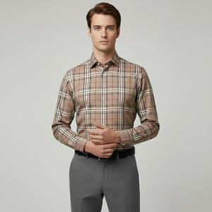 ชุดเดรสลายทางของผู้ชายเสื้อเชิ้ตทรงพอดีตัวแขนยาวเป็นมิตรกับสิ่งแวดล้อม - Product Image 6