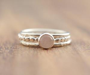 Anillo de piedras preciosas de cuarzo rosa, joyería para mujer, joyería de estilo bohemio de plata, anillo hecho a mano de tendencia de Plata de Ley 925, regalo para ella - Product Image 5