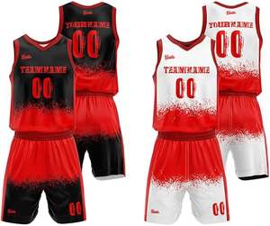 Usine directe en gros personnalisable réversible respirant maillots de basket-ball ensembles Polyester imprimé Logo uniforme de haute qualité - Product Image 2